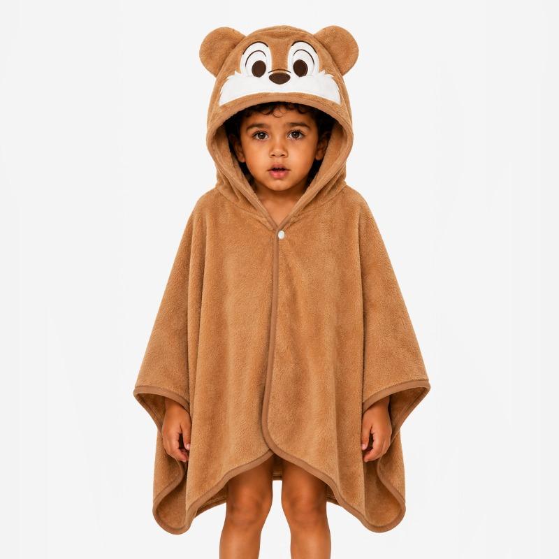 Kids Microfiber Hooded Poncho Towel Bear Design