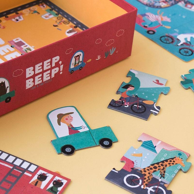 Londji - Beep Beep Cocuk Puzzle Playset 24Pcs