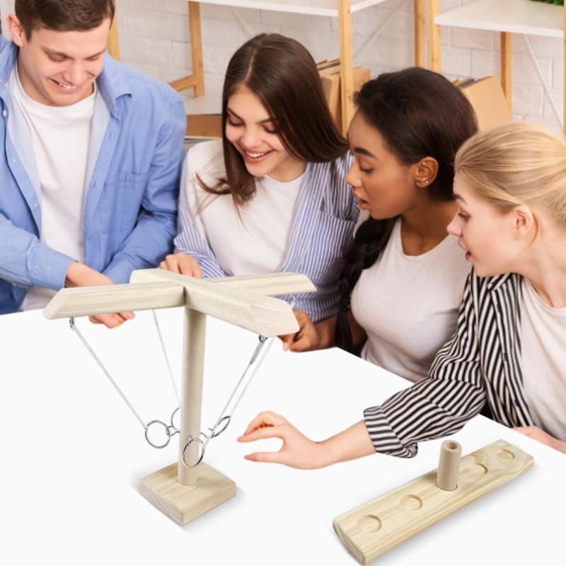 Wooden Ring Toss 4 Players Light Color