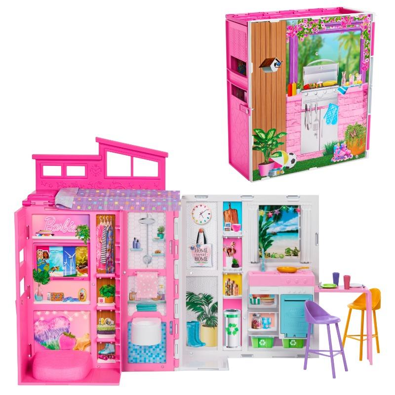 Barbie Dollhouse Playset with 4 Play Areas and 11 Decor Accessories