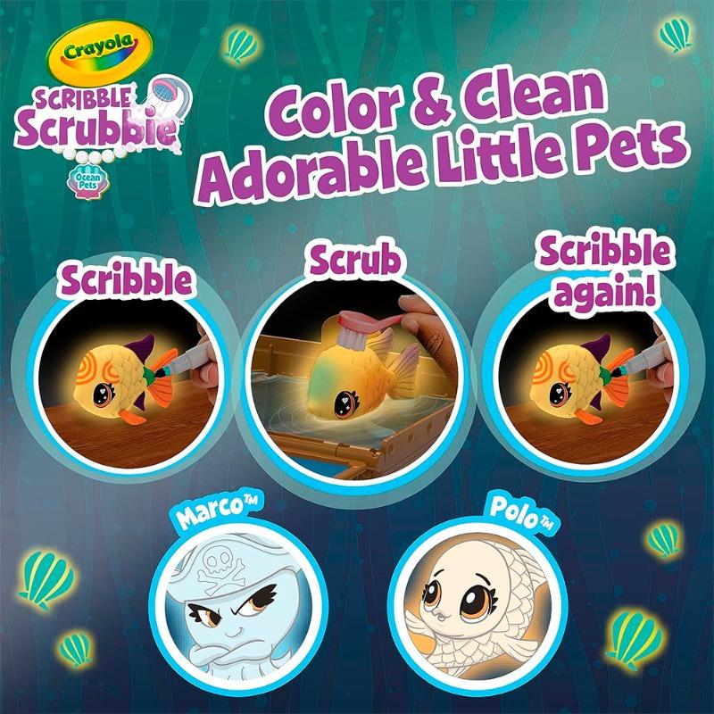 Crayola Scribble Scrubbie Pets Glow Ocean Playset