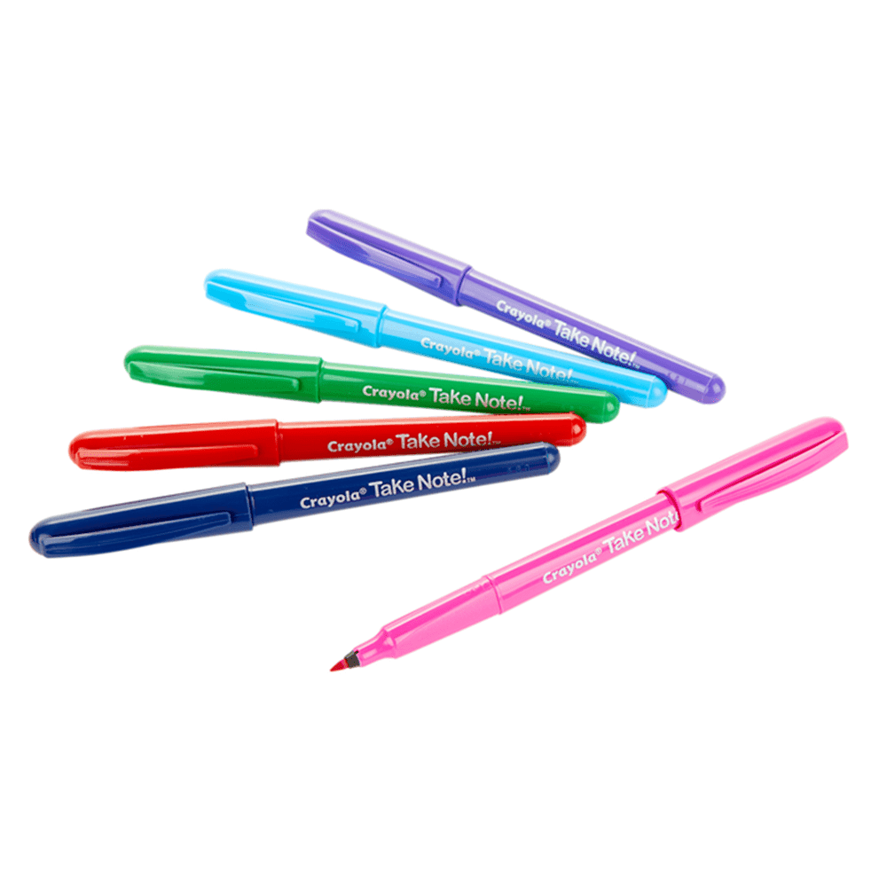 Crayola Take Note Washable Felt Tip Pens 6 Count