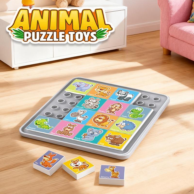 2 IN 1 DRAWING AND BUILDING BLOCK ANIMAL PUZZLE