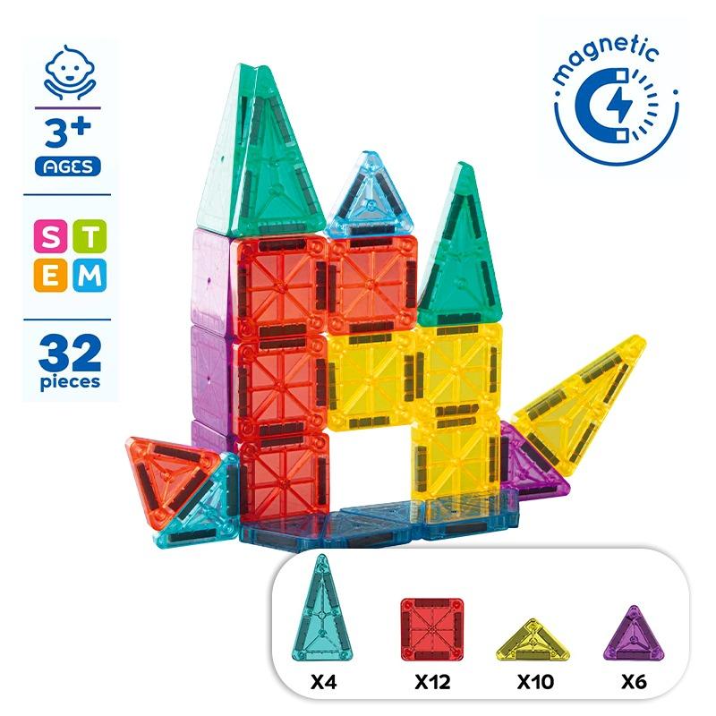 Magnetic Building Blocks With Iron Box 32 Pcs