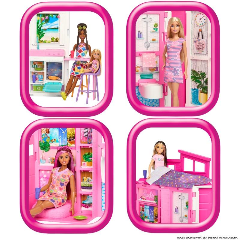 Barbie Dollhouse Playset with 4 Play Areas and 11 Decor Accessories