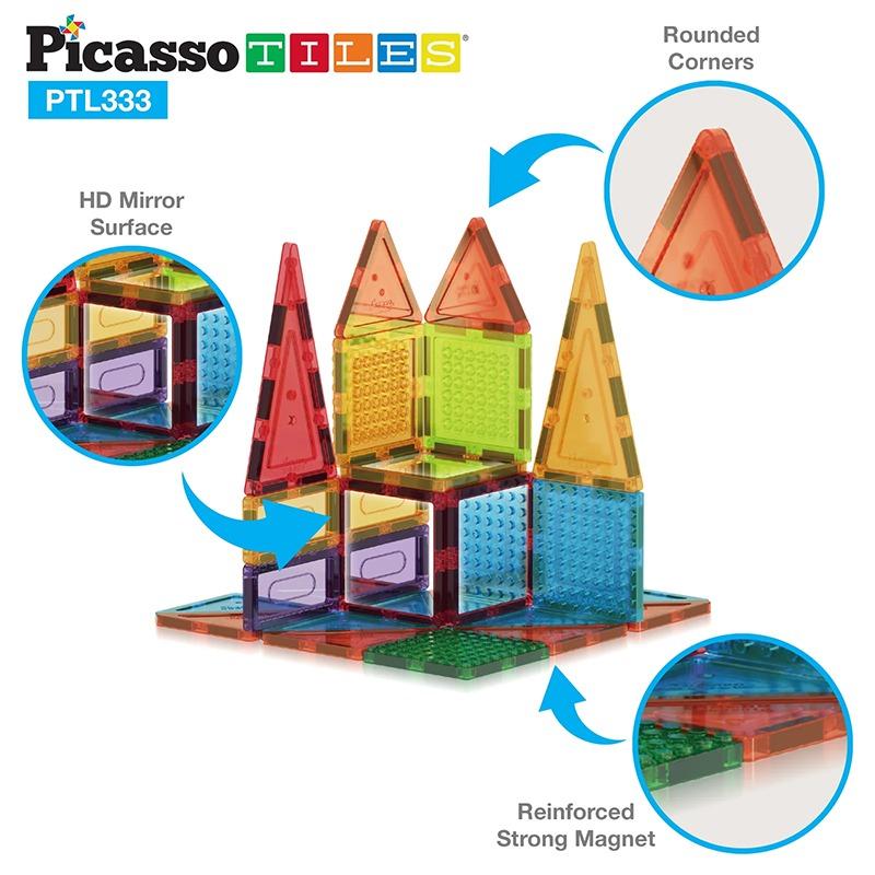 PicassoTiles Magnetic Building Set - 333 Piece