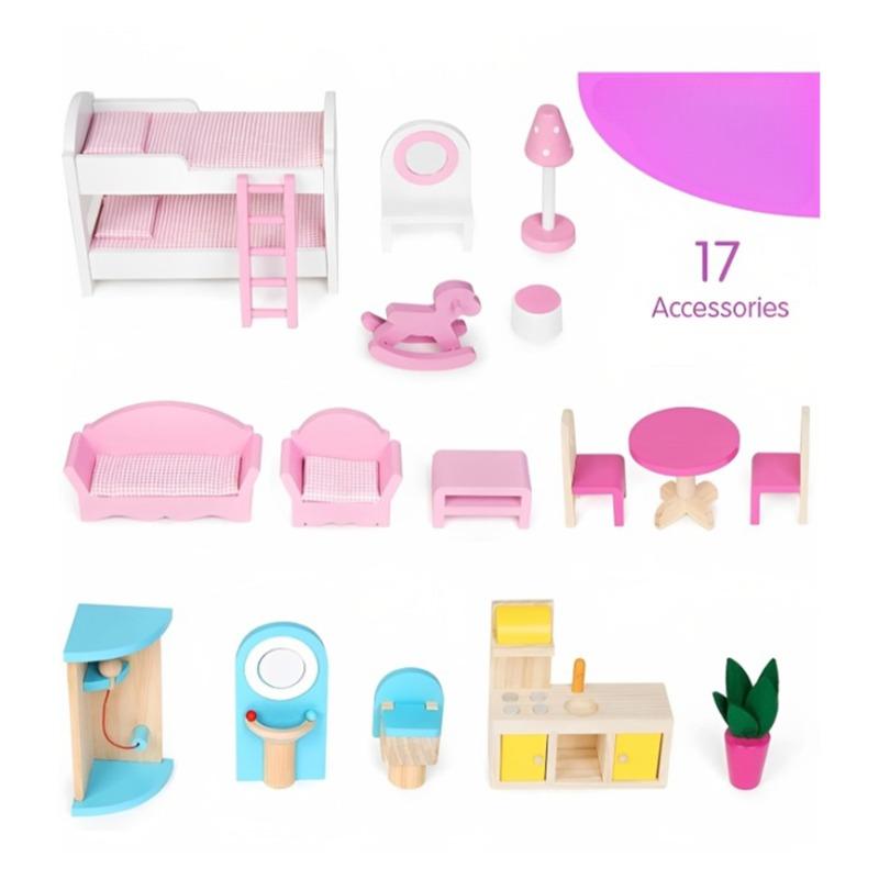 Kidland Wooden Dolls House Playset
