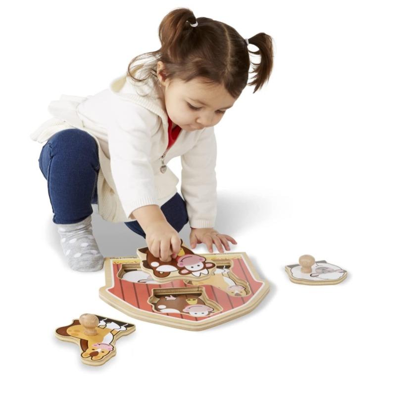 Melissa And Doug Barnyard Animals Jumbo Knob Wooden Puzzle