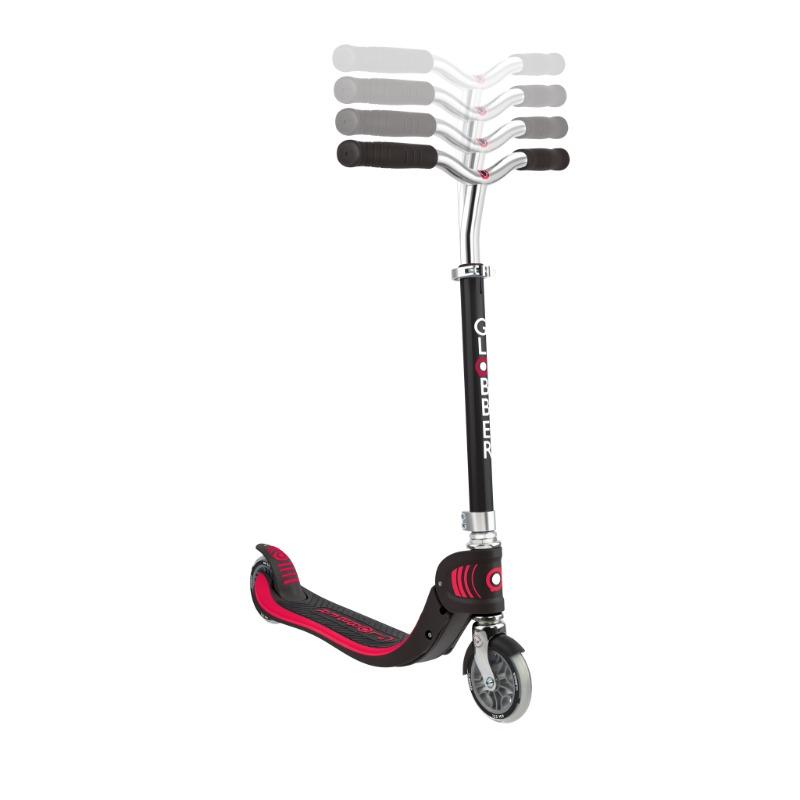 Globber Flow 125 Foldable Kick Scooter Adjustable Lightweight Scooter for Kids Black