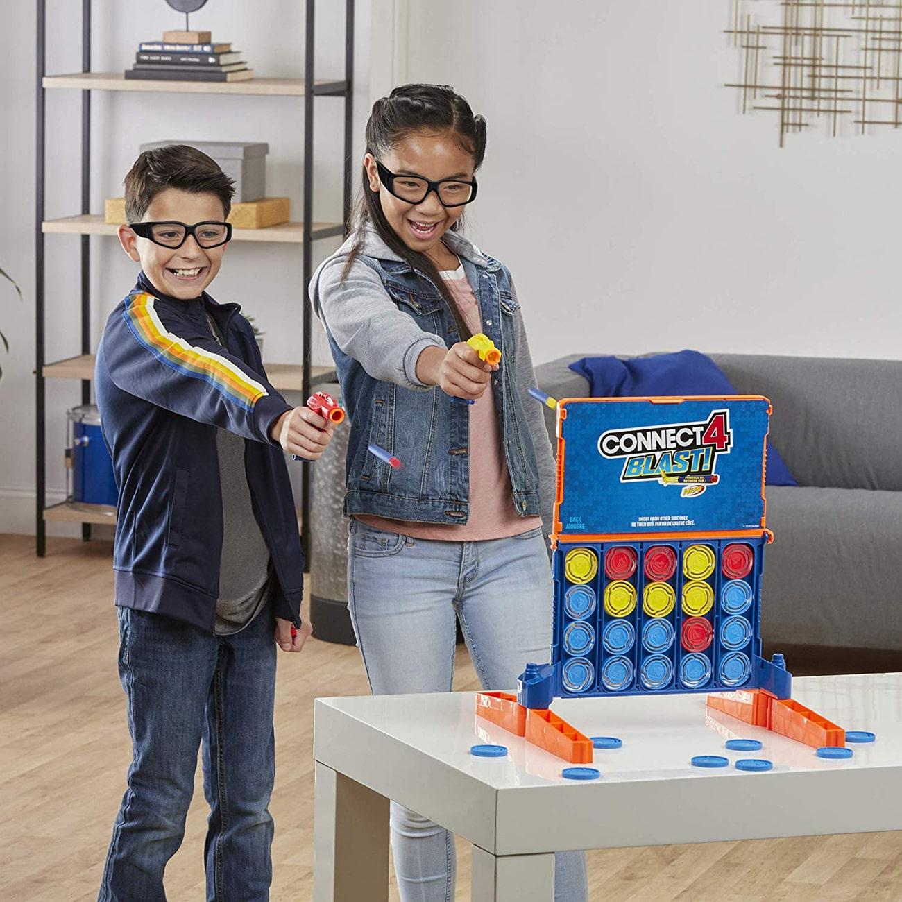 Gaming Connect 4 Blast Game With Nerf Blasters Darts