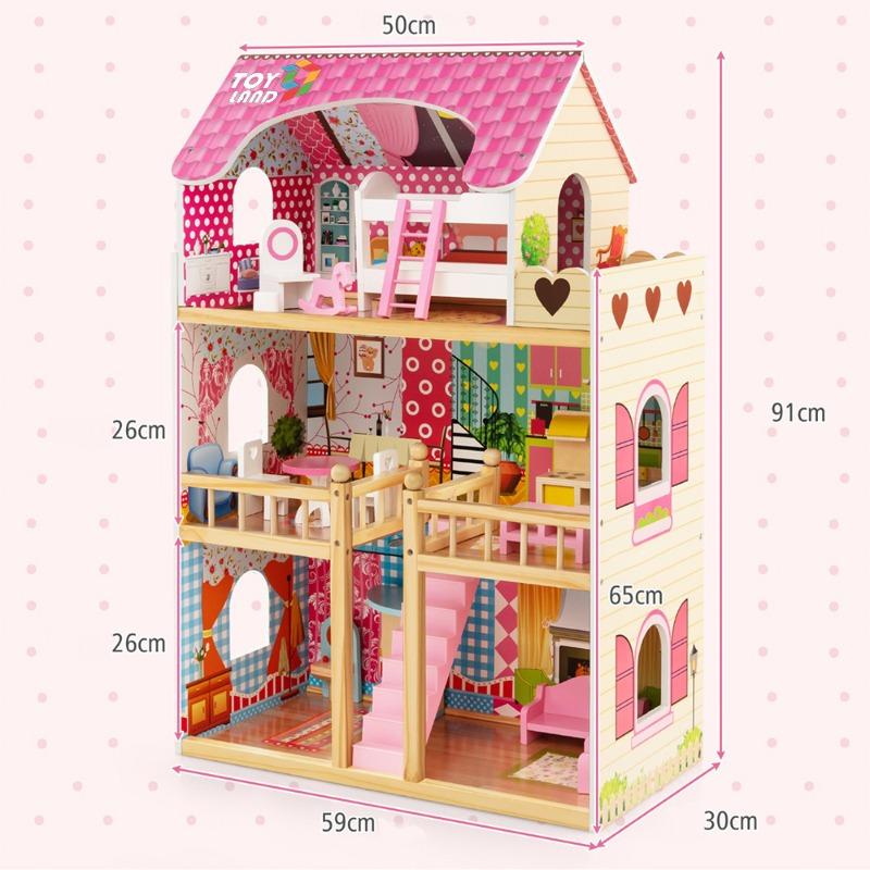 Kidland Wooden Dolls House Playset