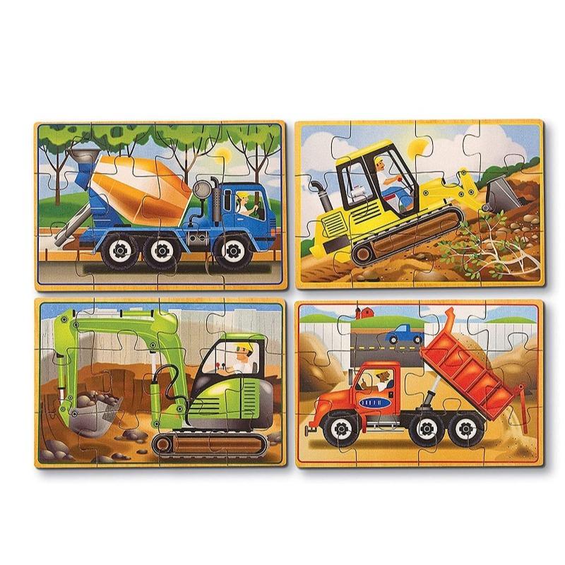 Melissa & Doug Construction Vehicles 4-in-1 Wooden