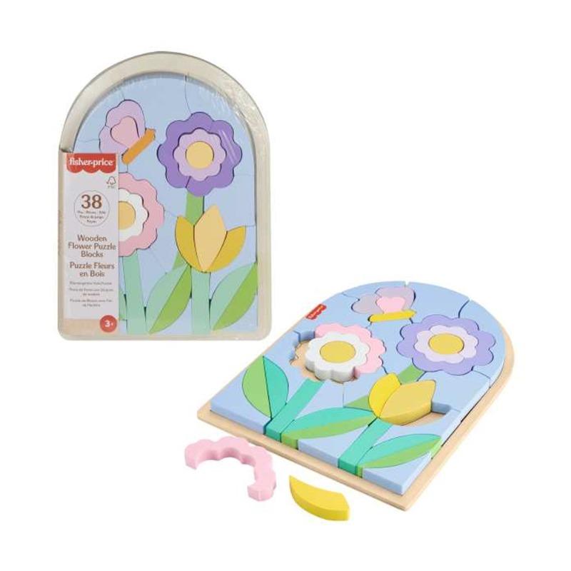 Fisher Price Wooden Flower Puzzle Blocks