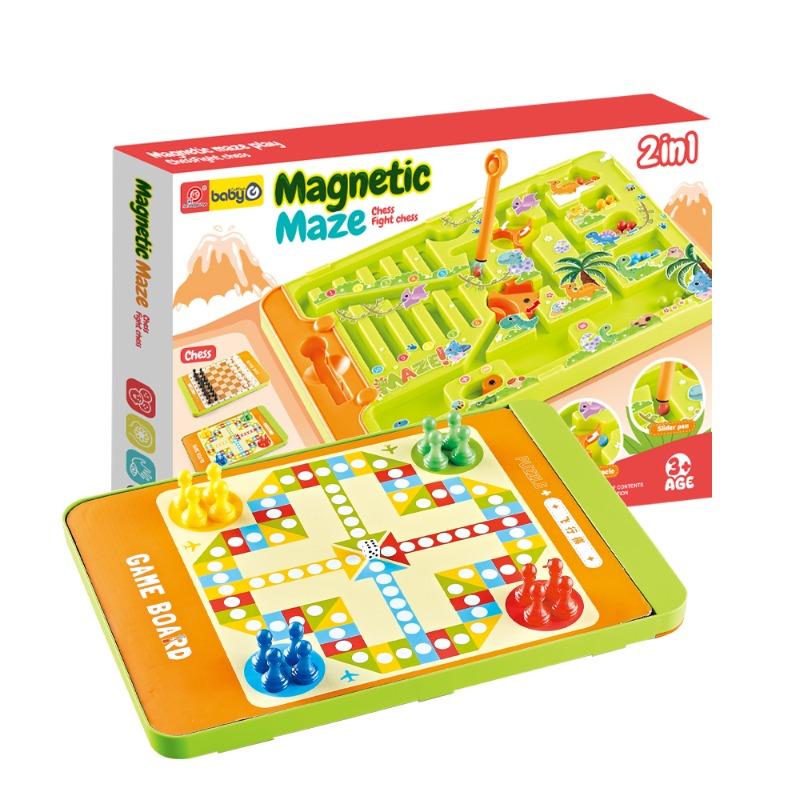 2 in 1 Magic Maze & Aeroplane Chess Game