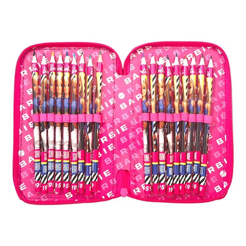 Barbie 3 Zippers Pencil Case